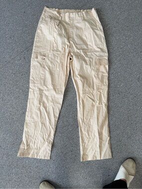 Men's Beige Cargo Pants with Side Pockets